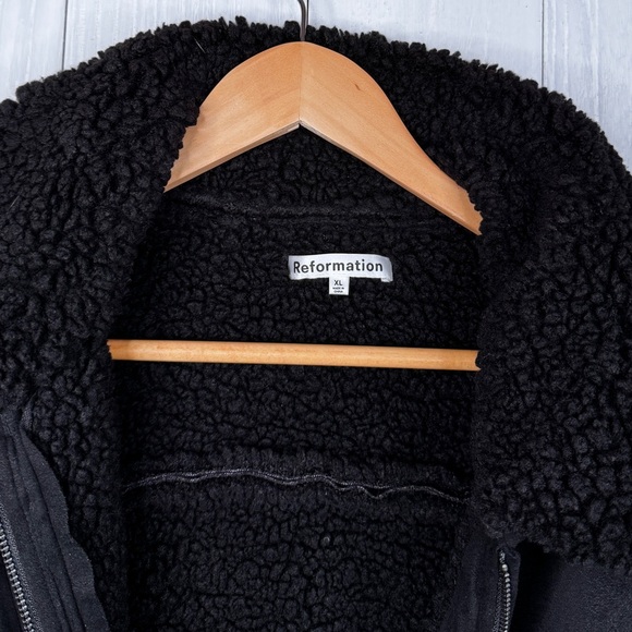 Reformation Talli faux suede and shearling jacket coat - Picture 4 of 7